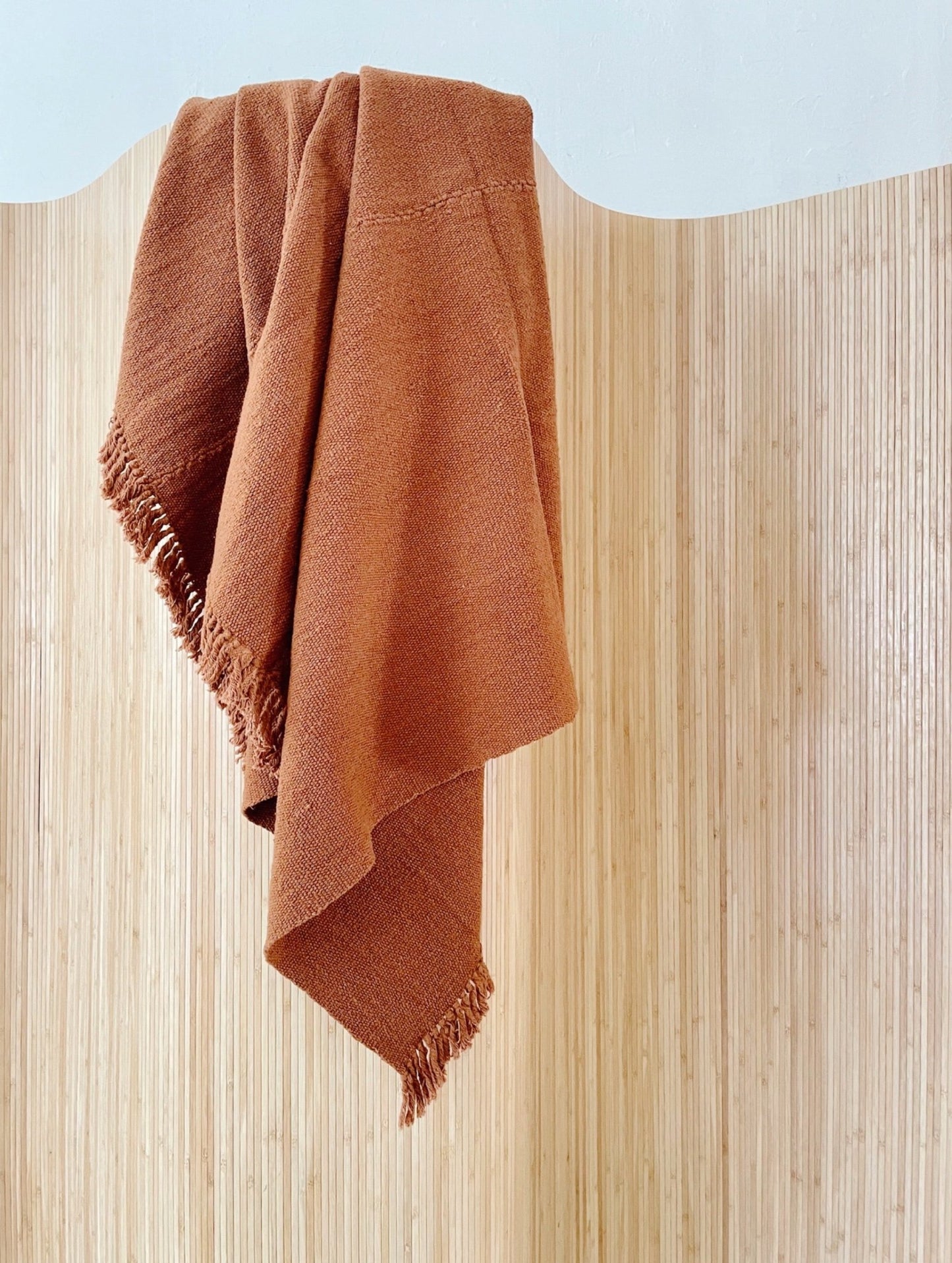 Large cotton blanket / Burnt terra-cotta - Behind the Hill