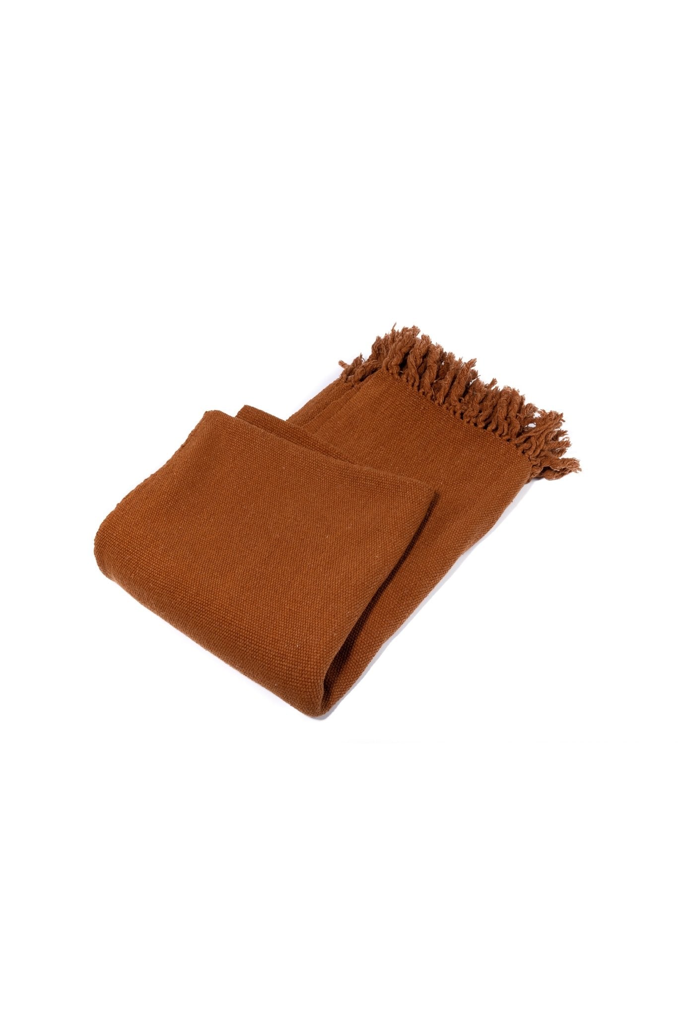 Large cotton blanket / Burnt terra-cotta - Behind the Hill